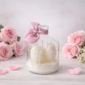 Świeca sojowa TULIPANY Białe z kloszem na prezent handmade